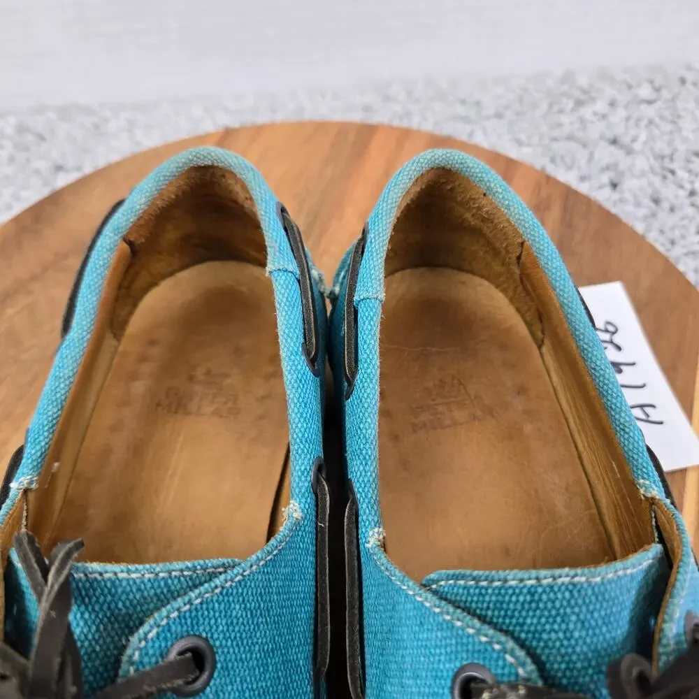 Peter Millar Mens 9M Light Blue Canvas Casual Lifestyle Daily Loafer Boat Shoe